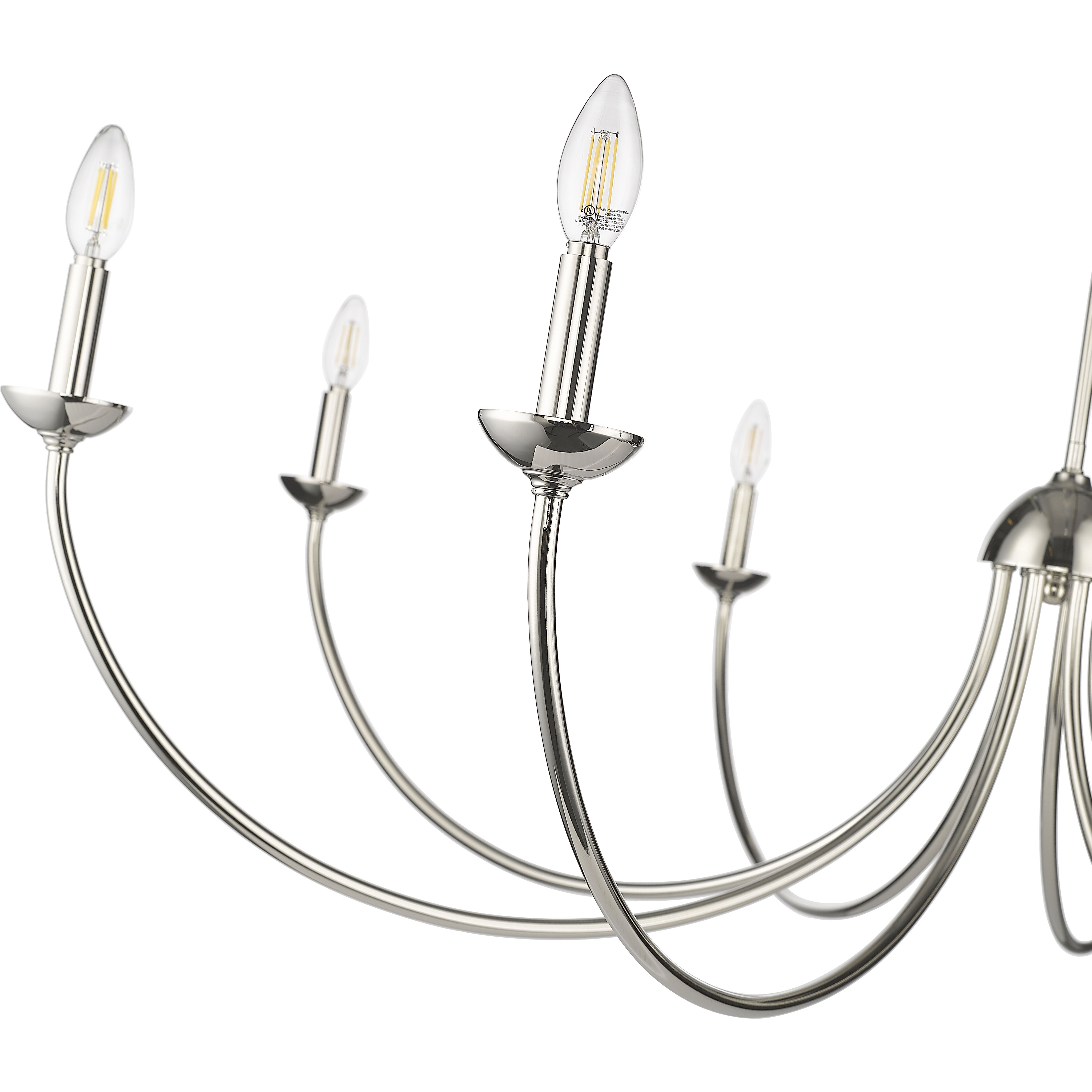 Huxley 8 Light 52 inch Polished Nickel Chandelier Ceiling Light
